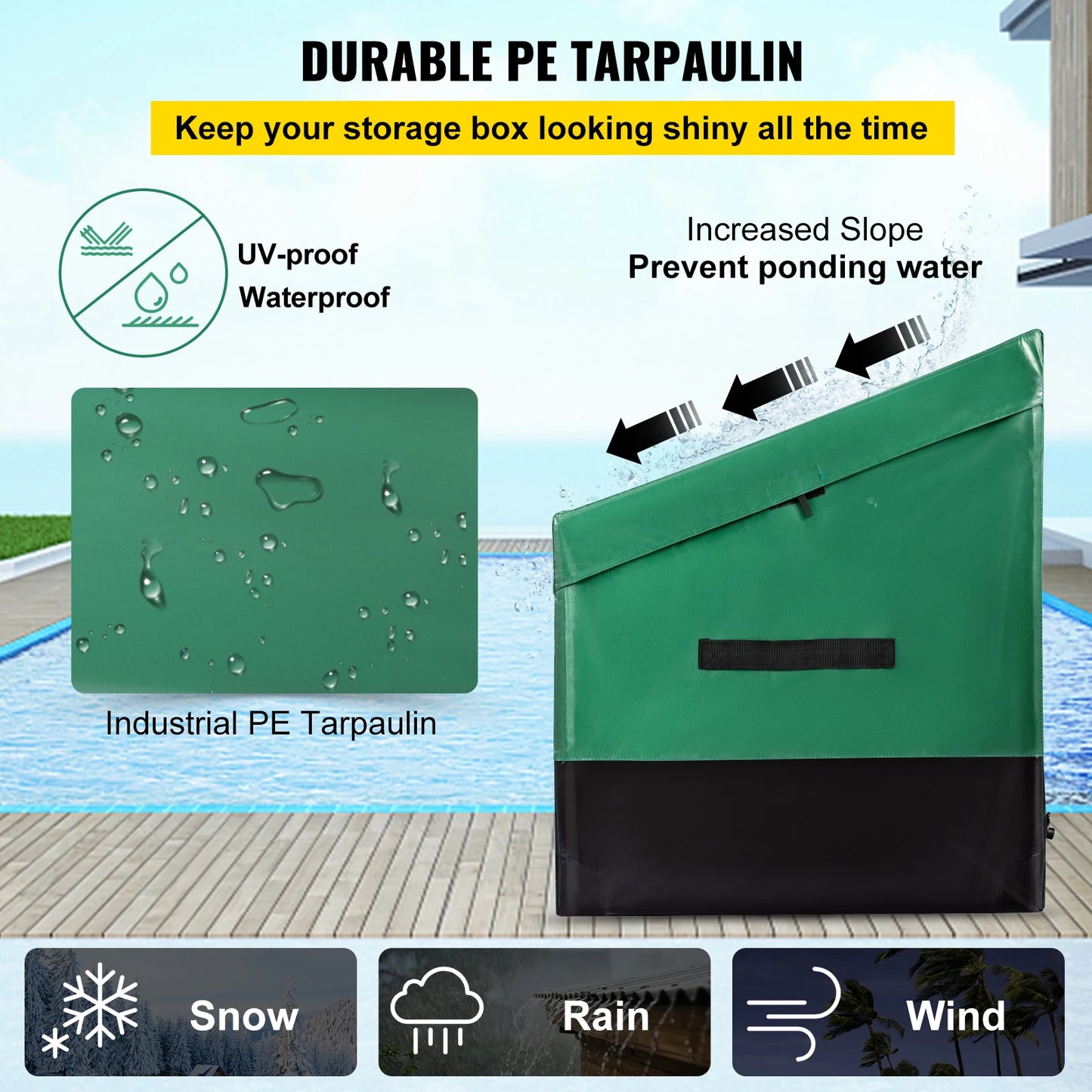 Outdoor Storage Box With Waterproof PE Tarpaulin And Durable Frame