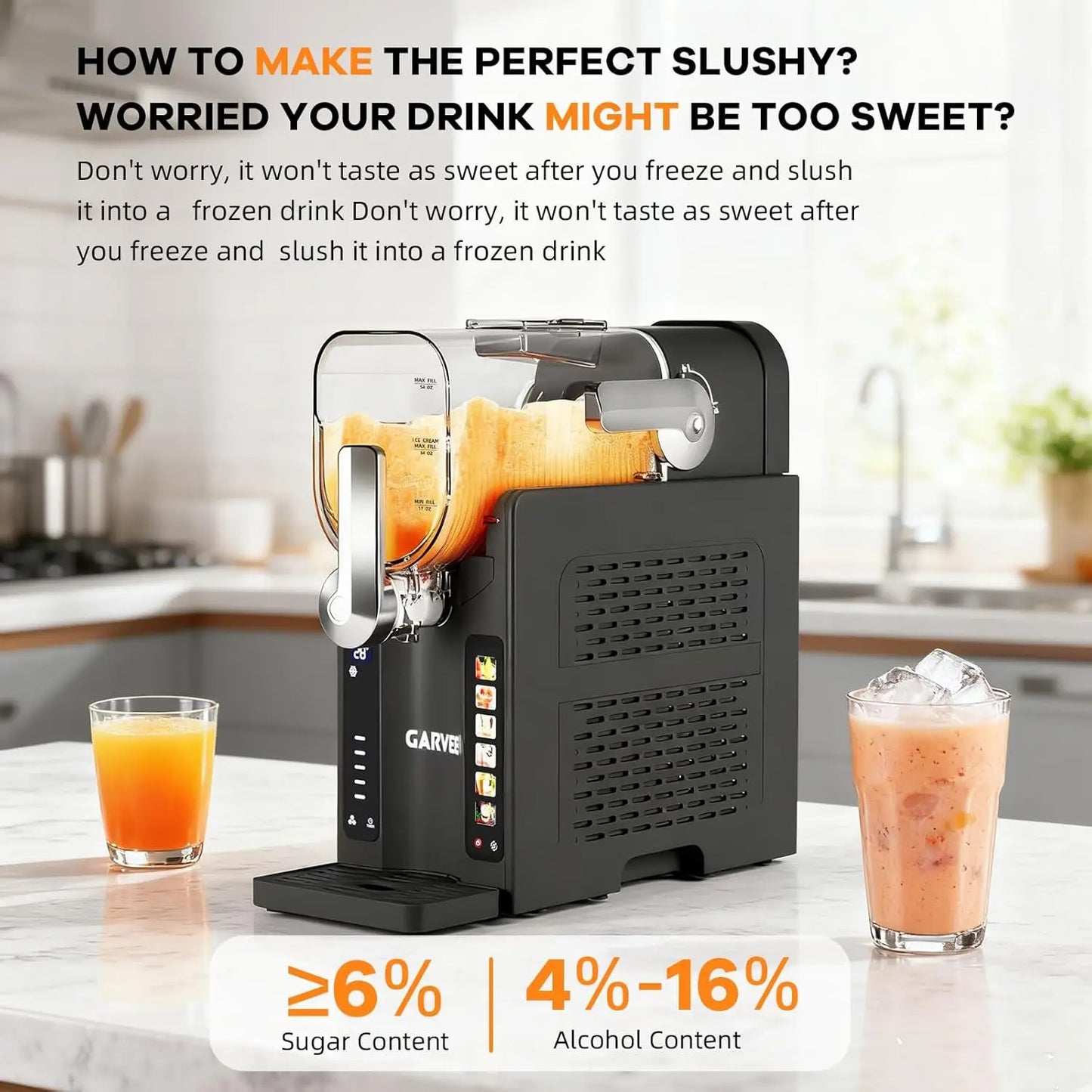 Acekool Iceless Slushie Machine With LED Display And Quiet Compressor
