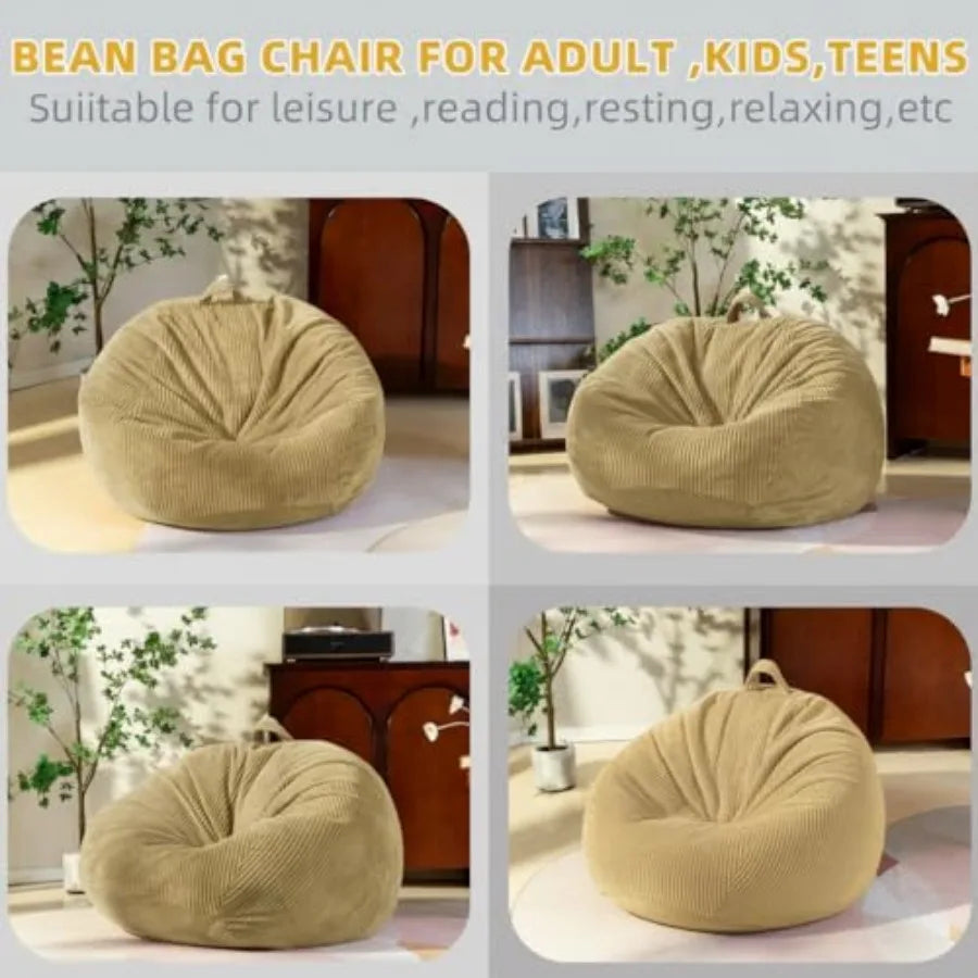 Stuffed Animal Storage Bean Bag Chair Cover No Filler,Large Toy Storage Organizer and Comfy Sofa Chair for Playroom, Teens Adul