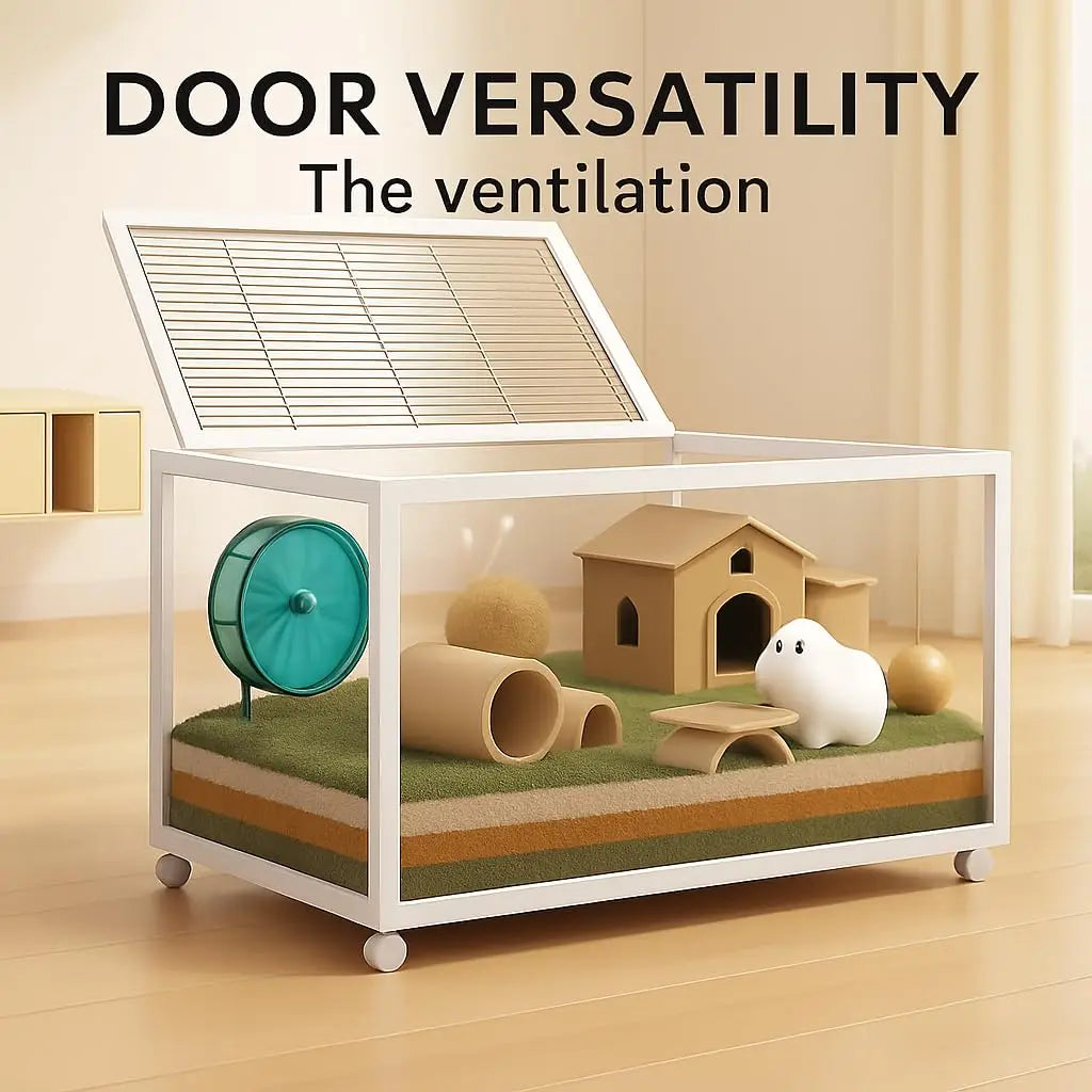 Studyset Hamster Cage With 360 Degree Viewing Wheels Chew Proof Doors