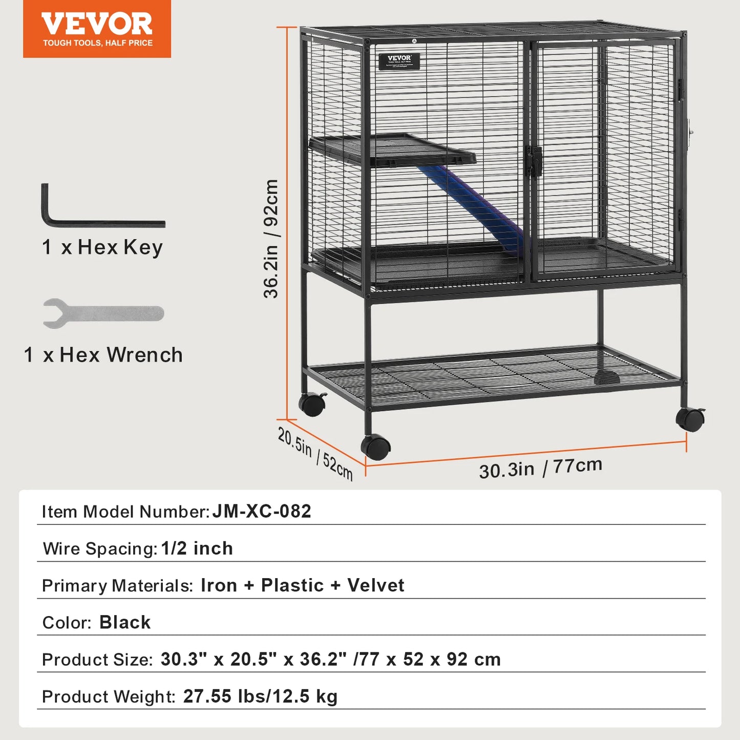 SucceBuy Rolling Metal Ferret Cage 4-Tier Critter Nation Small Pets