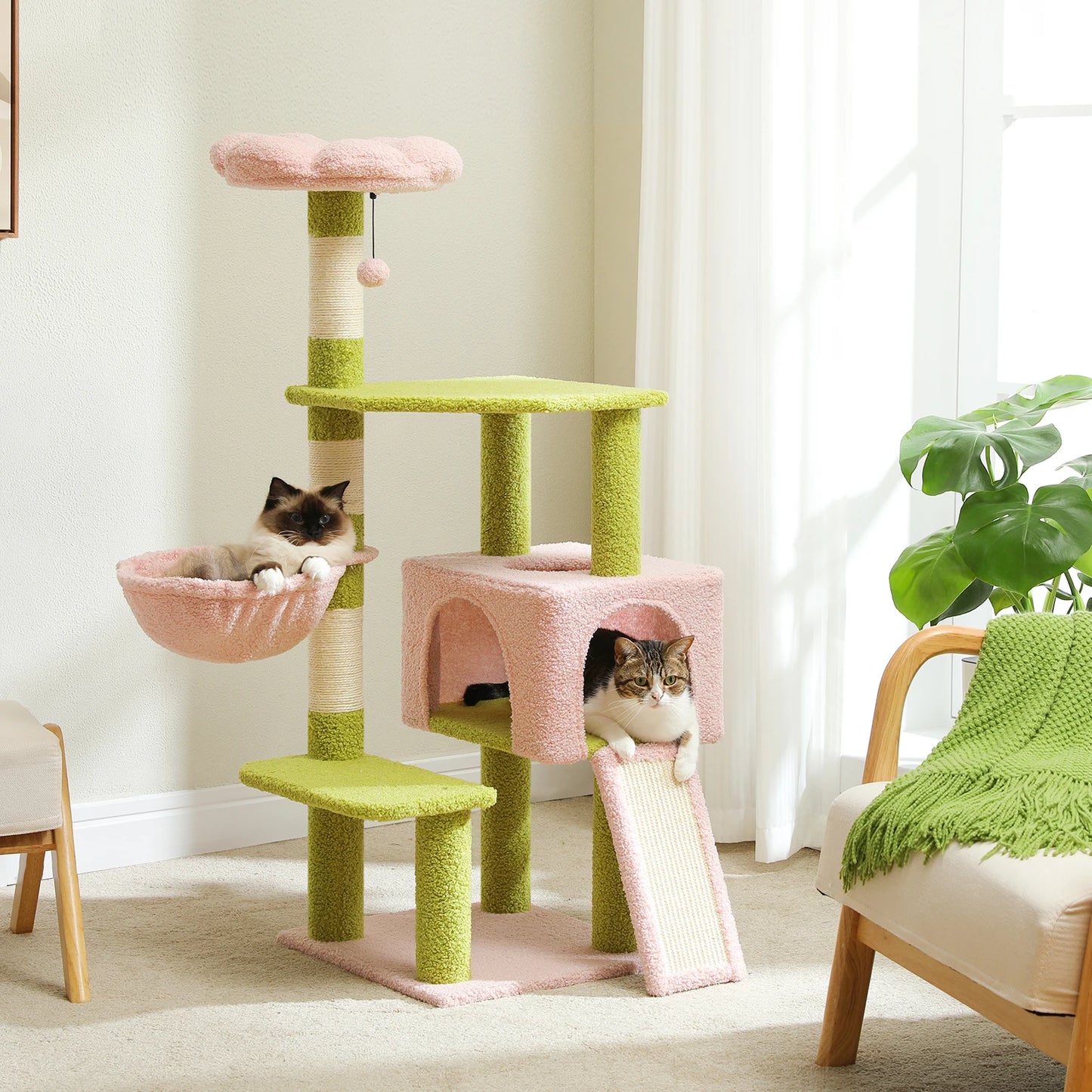 PAWZ Road Flower Cat Tree Tower With Sisal Scratching Posts