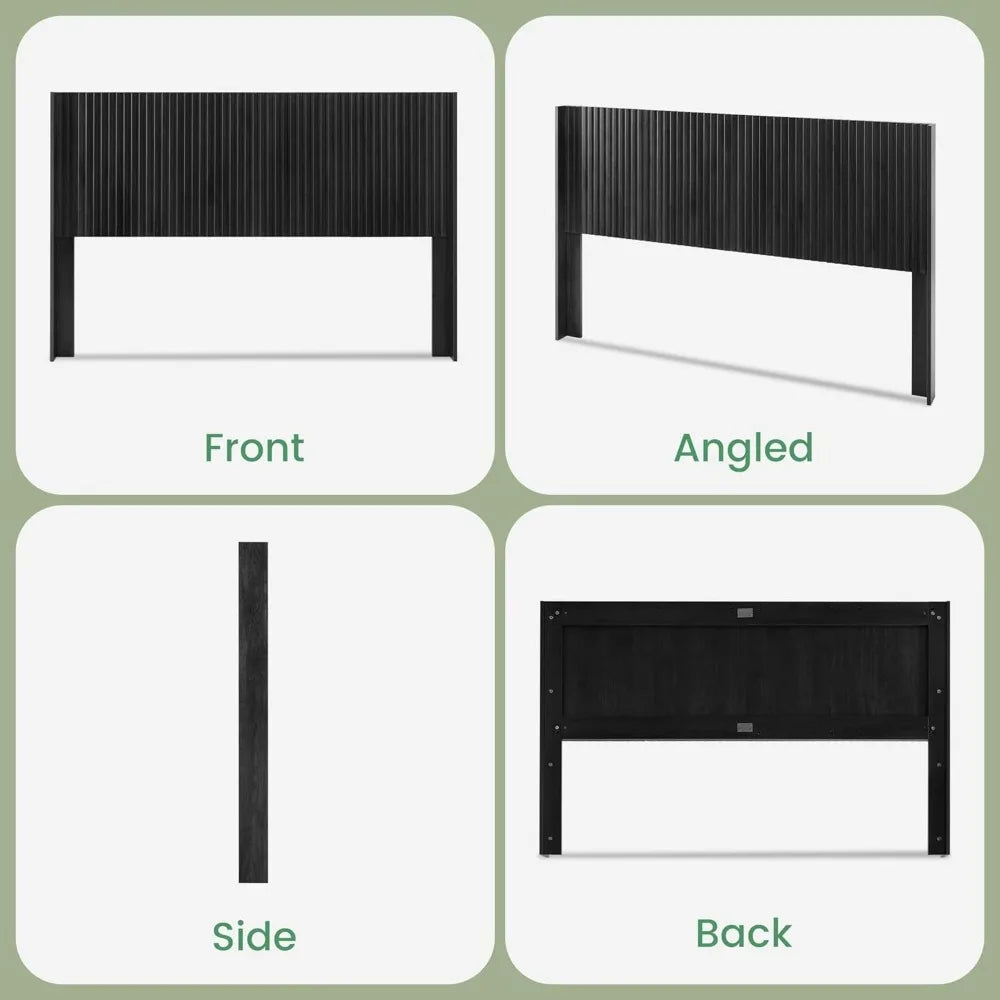 King Size Headboard Only, 80 Wide Wooden Headboard, Mid Century Modern Farmhouse Boho HeadBoard, Wall Mount, Fluted