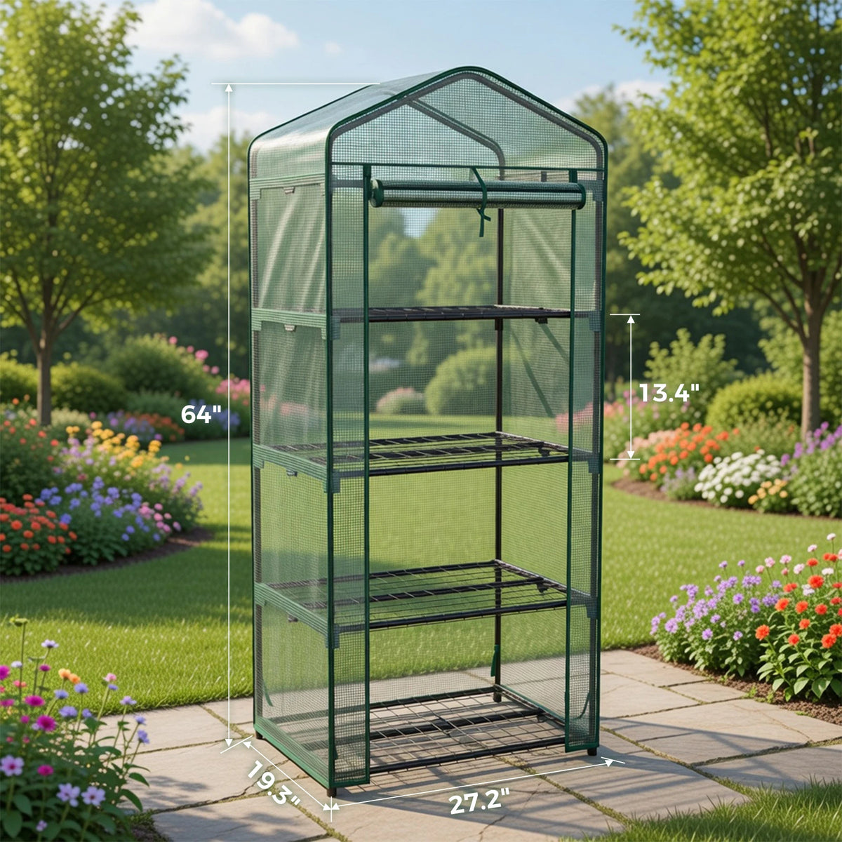 Portable Indoor Greenhouse With Multi Tier Plant Growing Rack