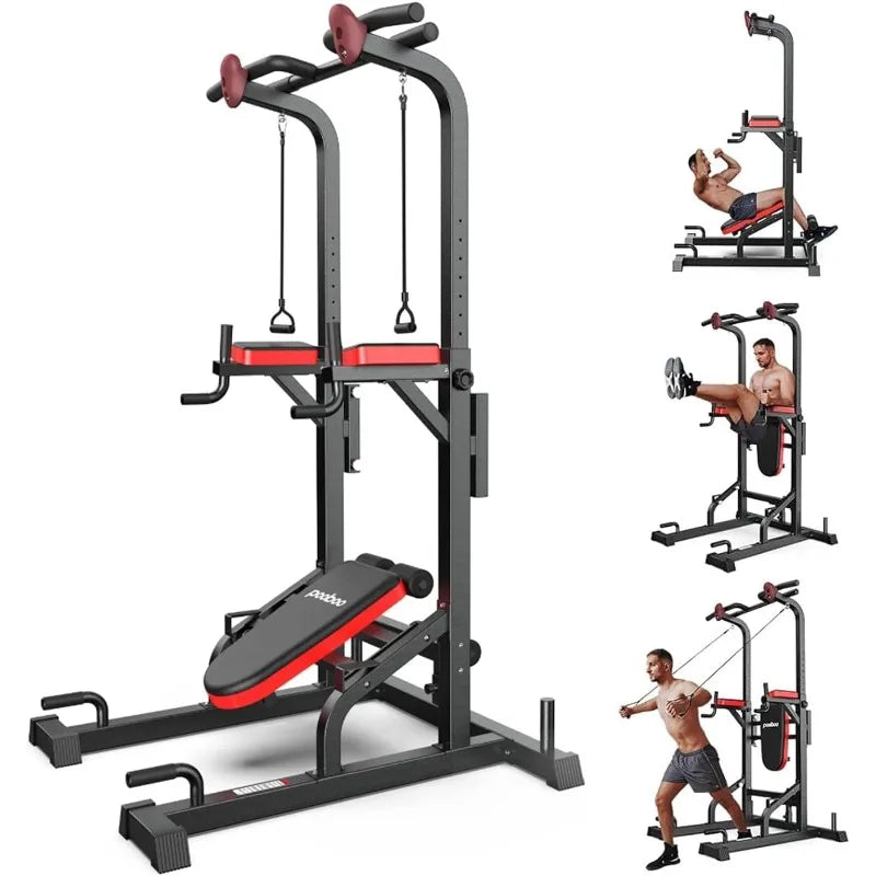 Pooboo Power Tower Dip Station and Pull Up Bar Multifunction