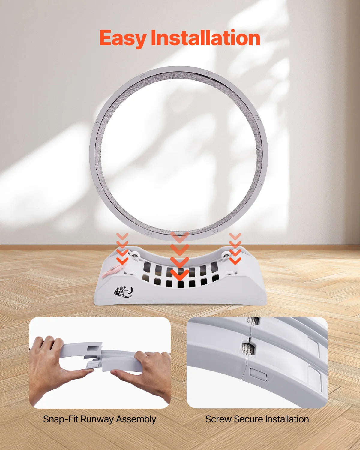 SucceBuy Cat Exercise Wheel With Secure Brake And Quiet Runway