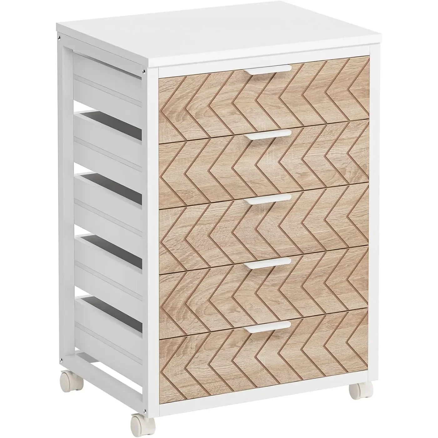 5-Drawer Rolling File Cabinet With Wheels For Home Office