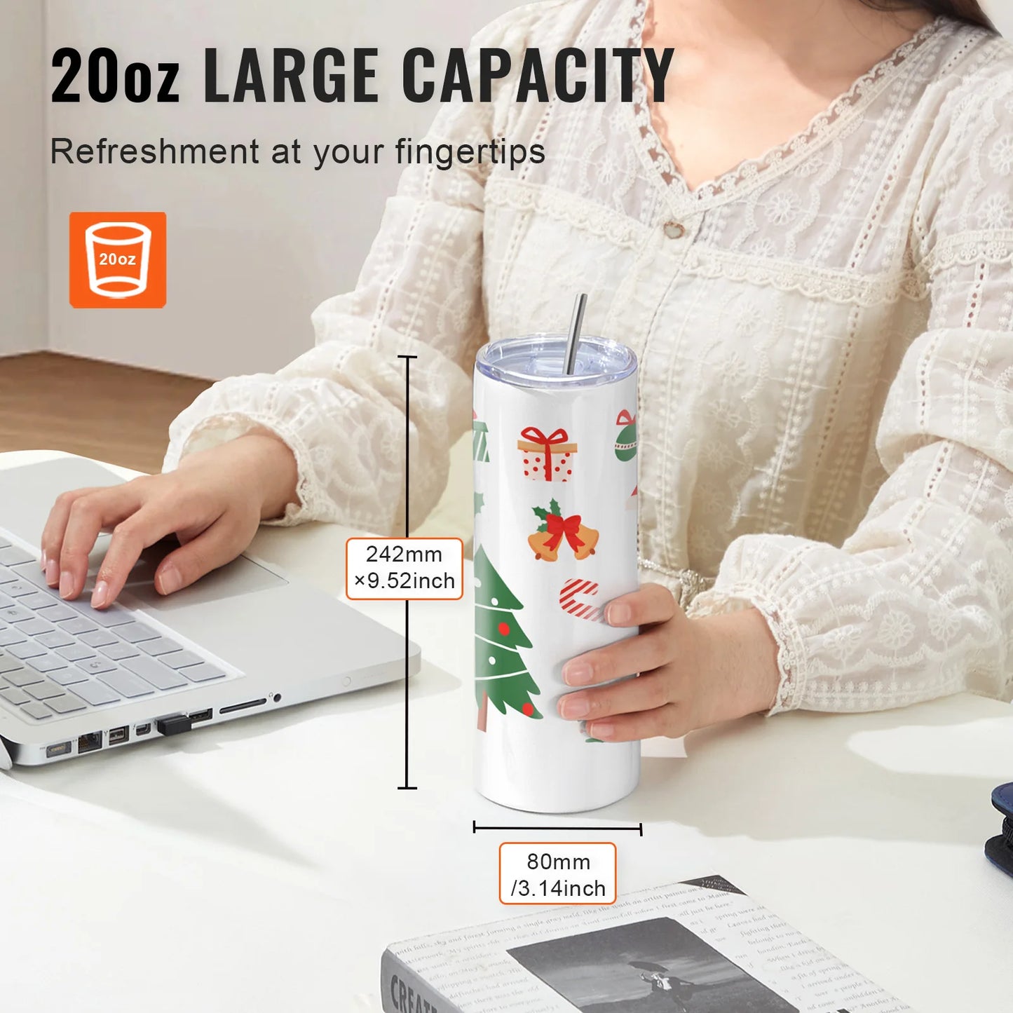 SucceBuy Straight Sublimation Tumblers Stainless Steel Double Wall Cups