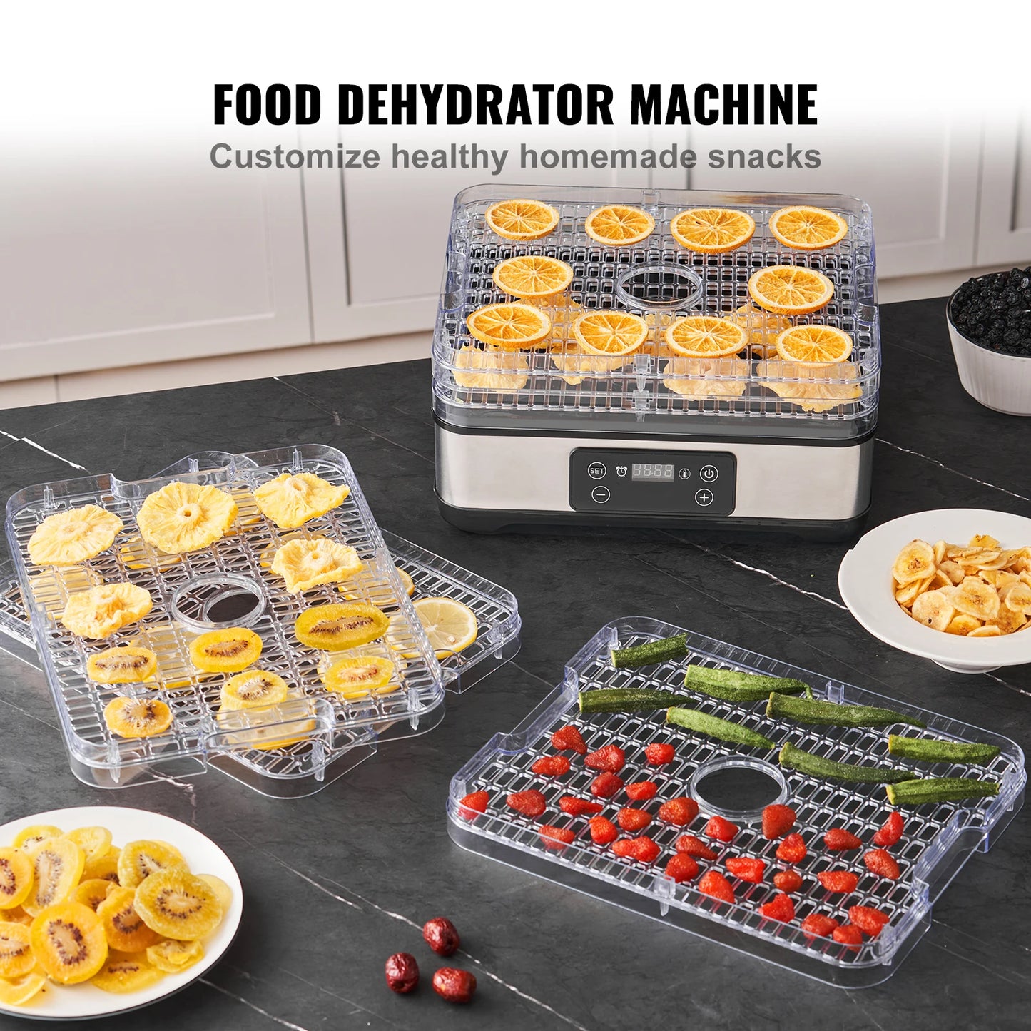 Vevor 5 Tray Food Dehydrator With Digital Temperature Controls