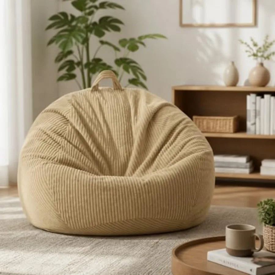 Stuffed Animal Storage Bean Bag Chair Cover No Filler,Large Toy Storage Organizer and Comfy Sofa Chair for Playroom, Teens Adul