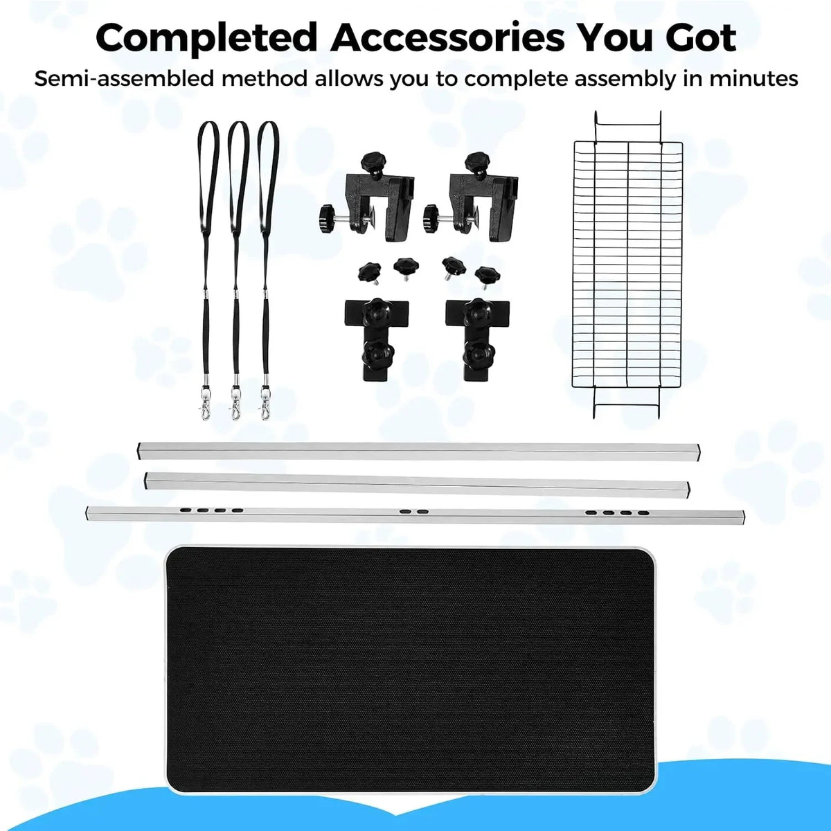 Garvee Foldable Dog Grooming Table With Adjustable Arm And Storage