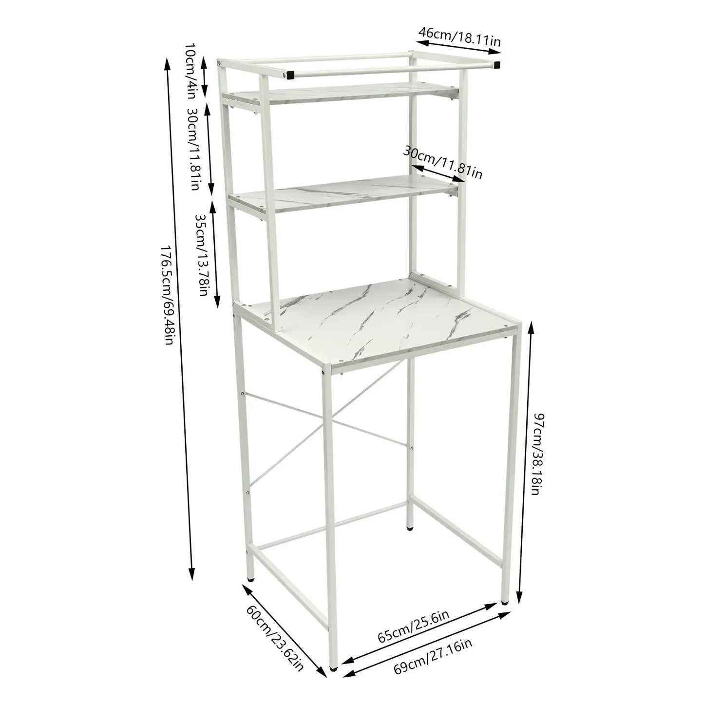 Over Washer Dryer 3-Tier Storage Shelf Organizer