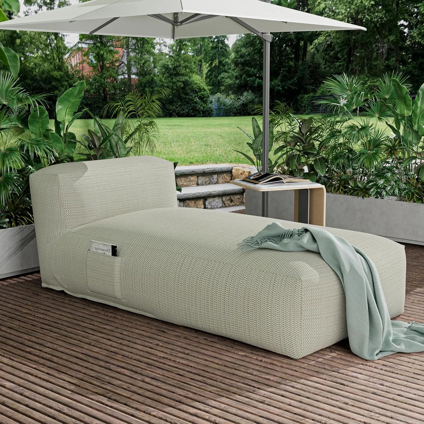 Outdoor Bean Bag Lounger Chair Water Resistant Patio Daybed