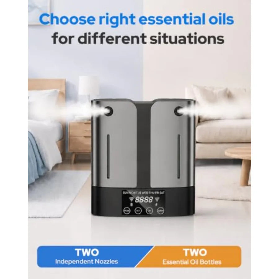 Waterless Essential Oil Diffuser for Home/Hotel/Office Stainless Steel Body, Matte Black Finish, Ultra-Quiet Operation 3000 Sq.