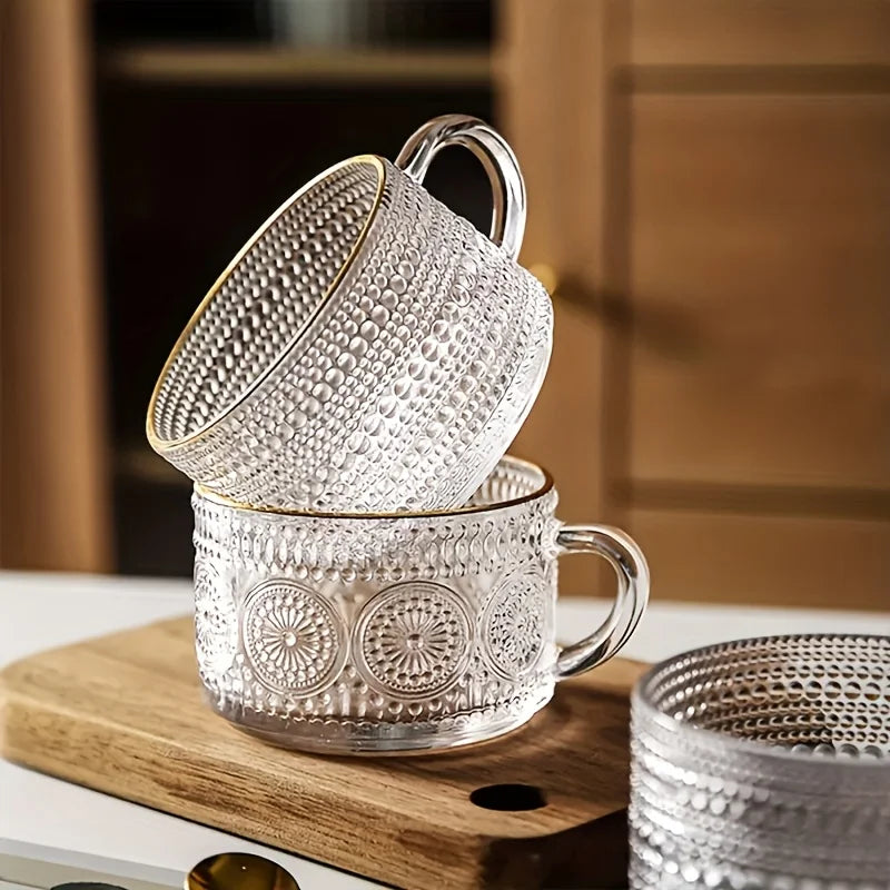 4-Piece Glass Cup Set With Wooden Lids For Coffee Lovers