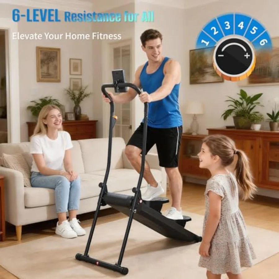 Home Magnetic Stair Stepper With Incline Modes And LCD Monitor