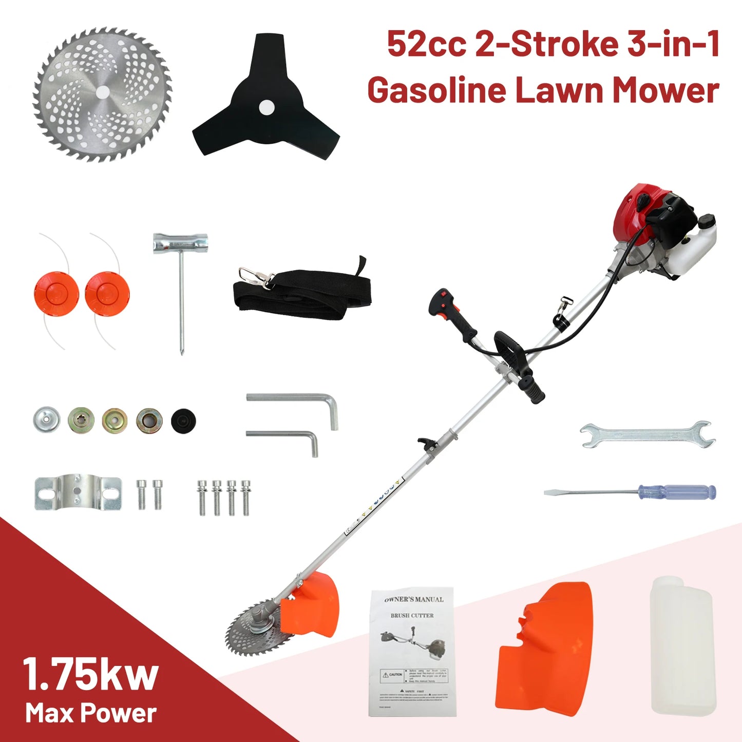 Gas Powered Weed Wacker 4-In-1 Attachment Kit Pro Heavy-Duty
