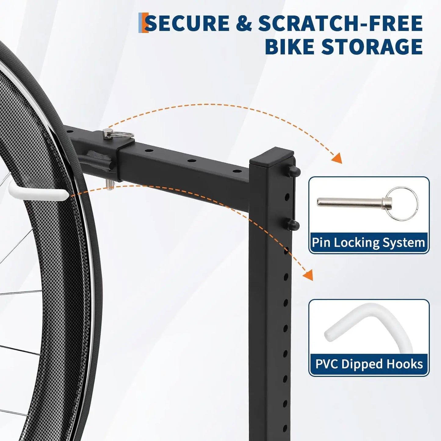 HiMISS Freestanding 5 Bike Garage Storage Rack, Vertical Stand