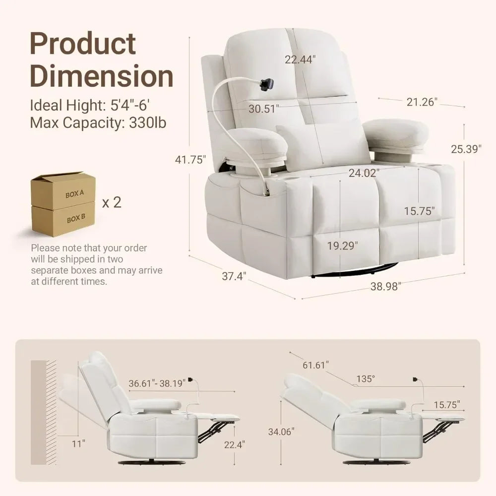 Pro Oversized Rocking Chair Nursery with Adjustable Armrests, Electric Glider Nursing Chair for, Customized