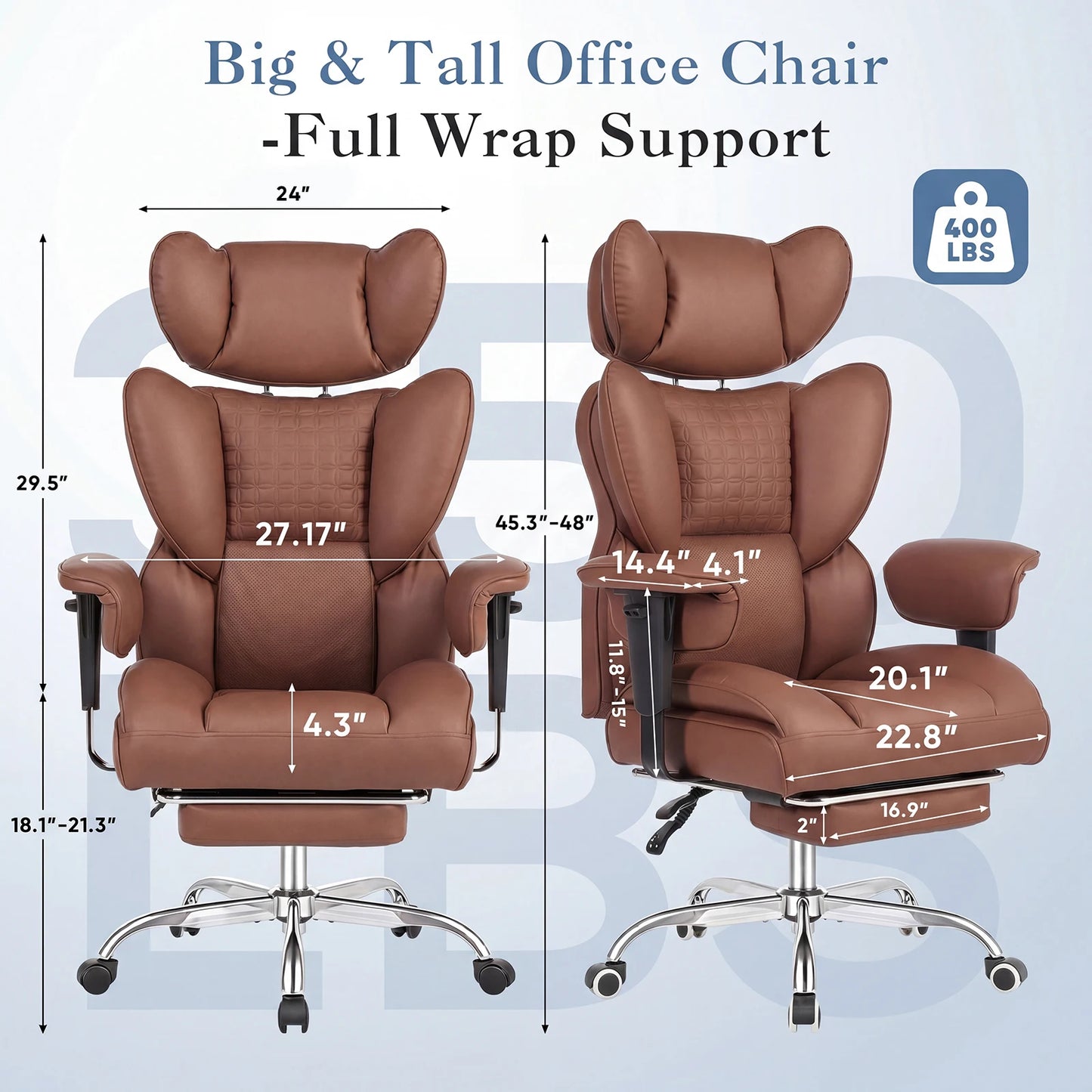 JHK Ergonomic Adjustable Armrests Gaming Chair With Pocket Leather