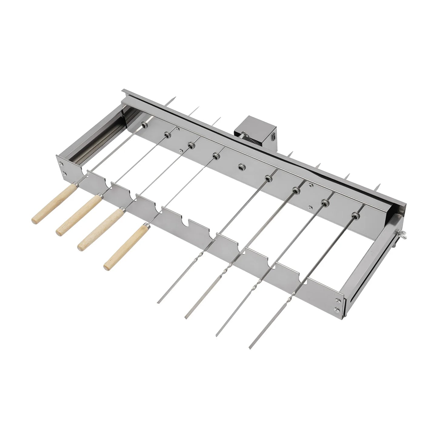Barbecue Skewers, Roller, Rotating BBQ Rack, 110V Electric Grill Spit, Stainless Steel Automatic Kebab Turner, Adjustable Size Fits Most Grills, USB Adapter or Power Bank Supported, Anti-Rust, High Hardness, Outdoor Picnic Ba
