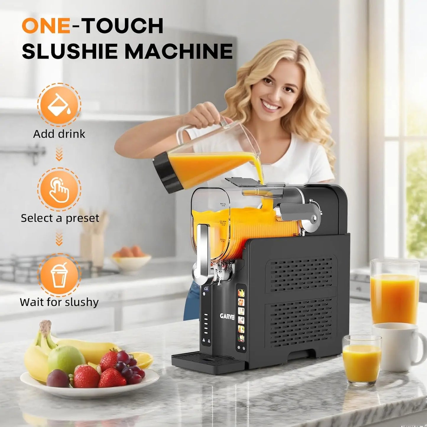 Acekool Iceless Slushie Machine With LED Display And Quiet Compressor