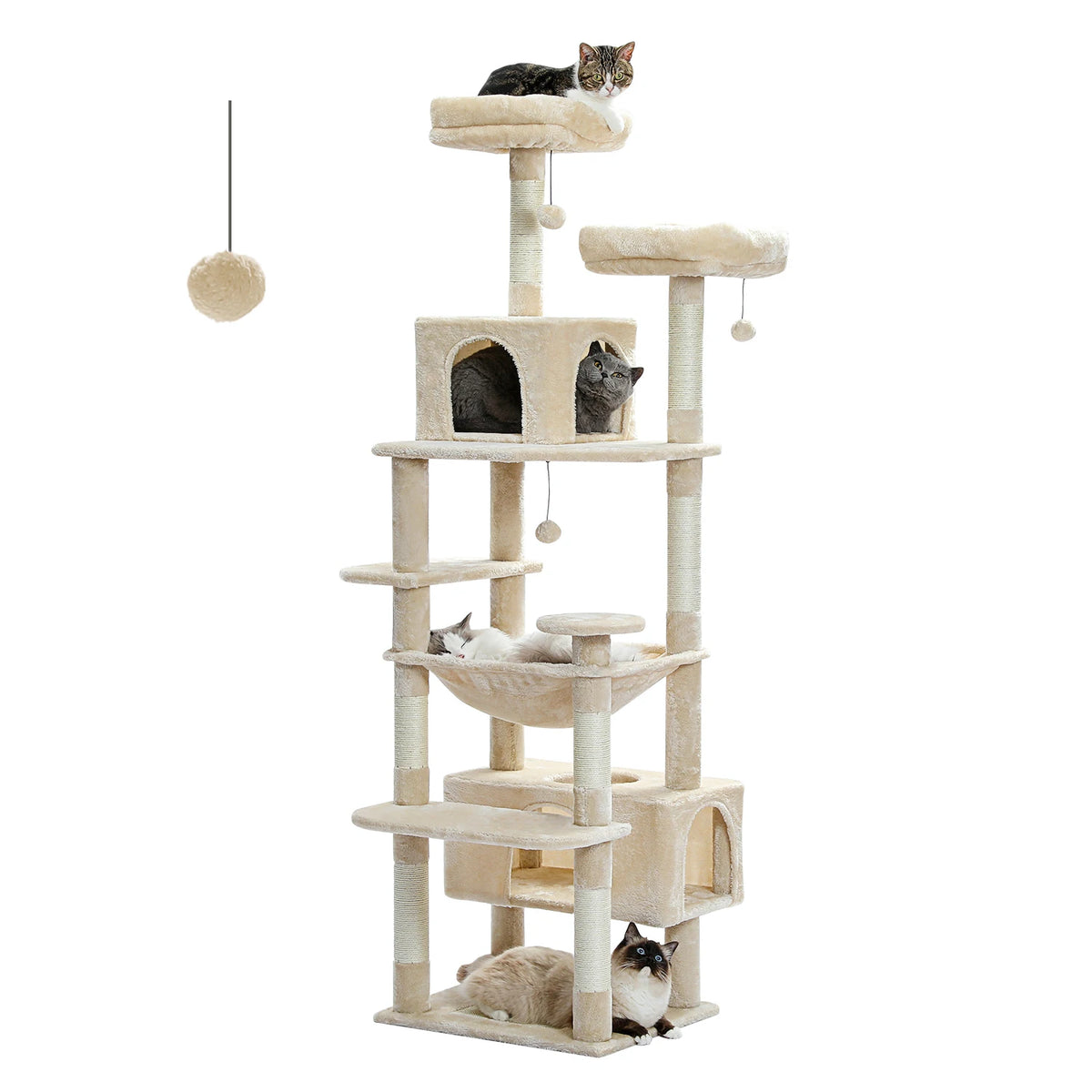 PAWZ Road Indoor Cat Tree With Sisal Posts Hammocks And Condos