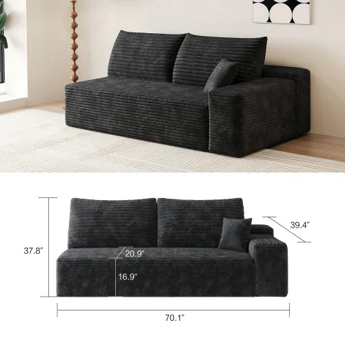 YQXH Cloud Style Corduroy Modular Sectional Sofa Cushions Memory Foam