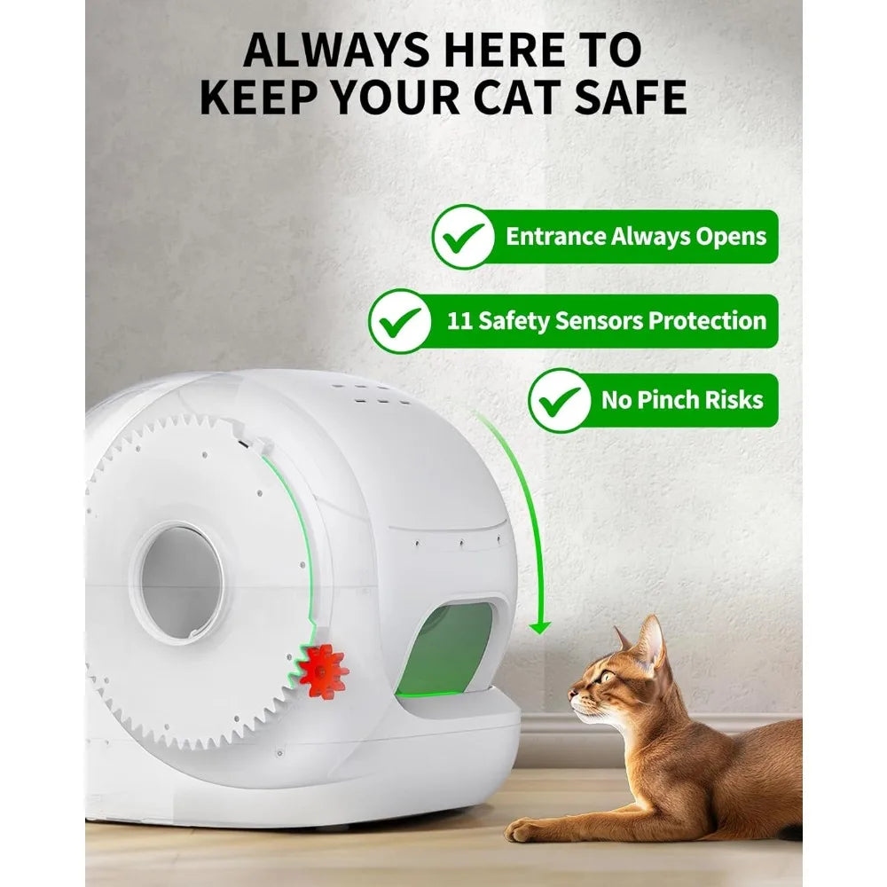 PuraMax 2 Automatic Self-Cleaning Cat Litter Box, App Control Automatic Litter Box with Safety Sensors, Odor Free &, Customized