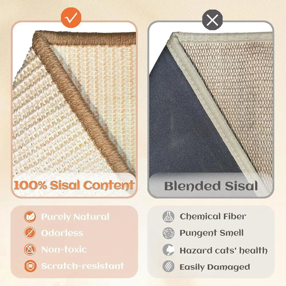 Cat Scratcher Bed Indoor Cats Hammock Scratching Pad Cat Chair Sisal Scratch Post Large Cats Scratcher Lounge Wooden Cat Furnitu