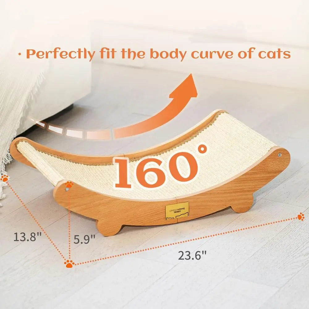 Cat Scratcher Bed Indoor Cats Hammock Scratching Pad Cat Chair Sisal Scratch Post Large Cats Scratcher Lounge Wooden Cat Furnitu