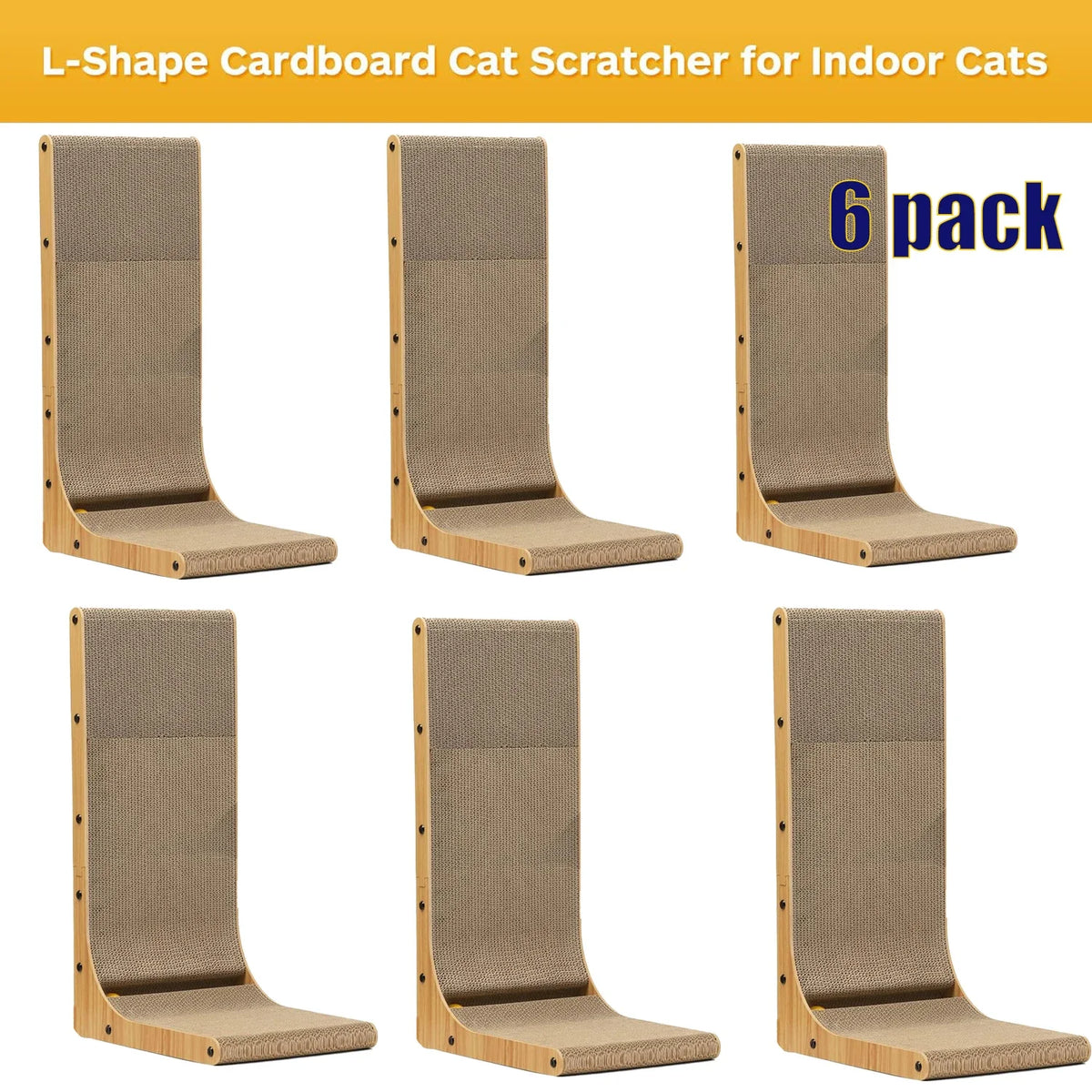 L Shape Cardboard Indoor Cat Scratching Post For Feline Pets