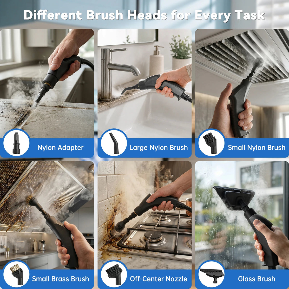 Portable 2500W Handheld Steam Cleaner With US Plug And Accessories