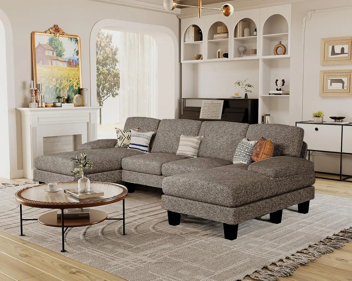 Sectional Couches For Living Room U Shaped Sofa Set