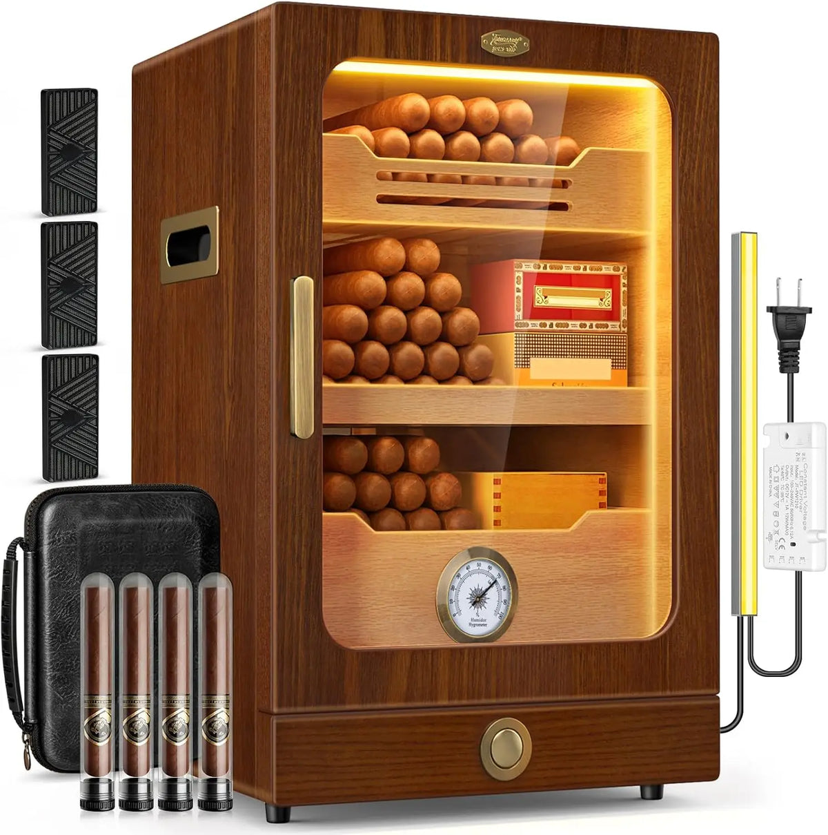 Tesonway Cigar Humidor Cabinet With Cedar Shelves And Hygrometer