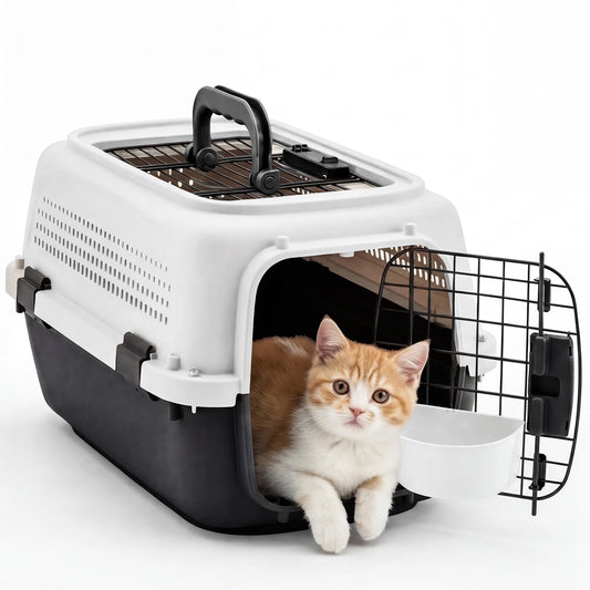 Pet Carrier Small Dogs Cats Front Top Load Wire Door