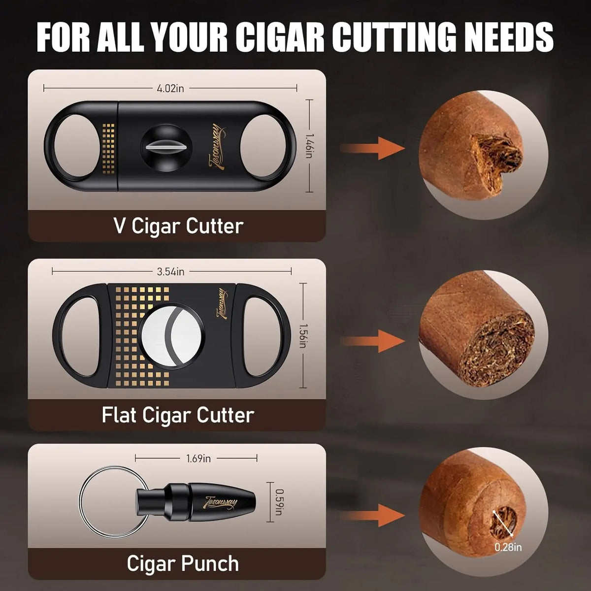 Tesonway Cedar Wood Cigar Humidor Box With Glass Top