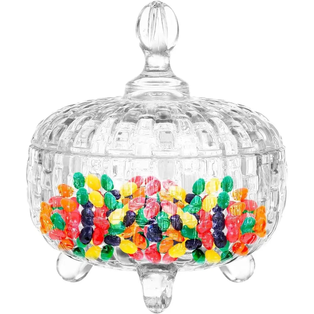Crystal Glass Candy Storage Weave Design Candy Dish Bowl Wedding Party Candy Buffet Kitchen Storage Home Decoration