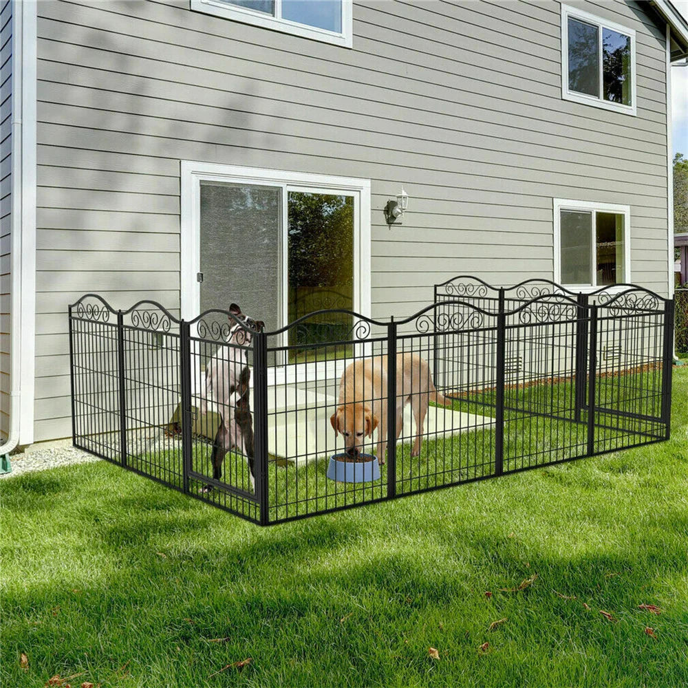 BORWART Heavy Duty Dog Playpen, 8-Panel Wire Fence With Door