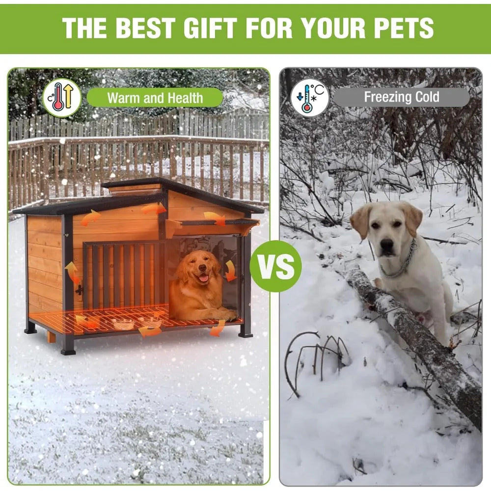GUTINNEEN Heated Outdoor Dog House With Weatherproof Insulation
