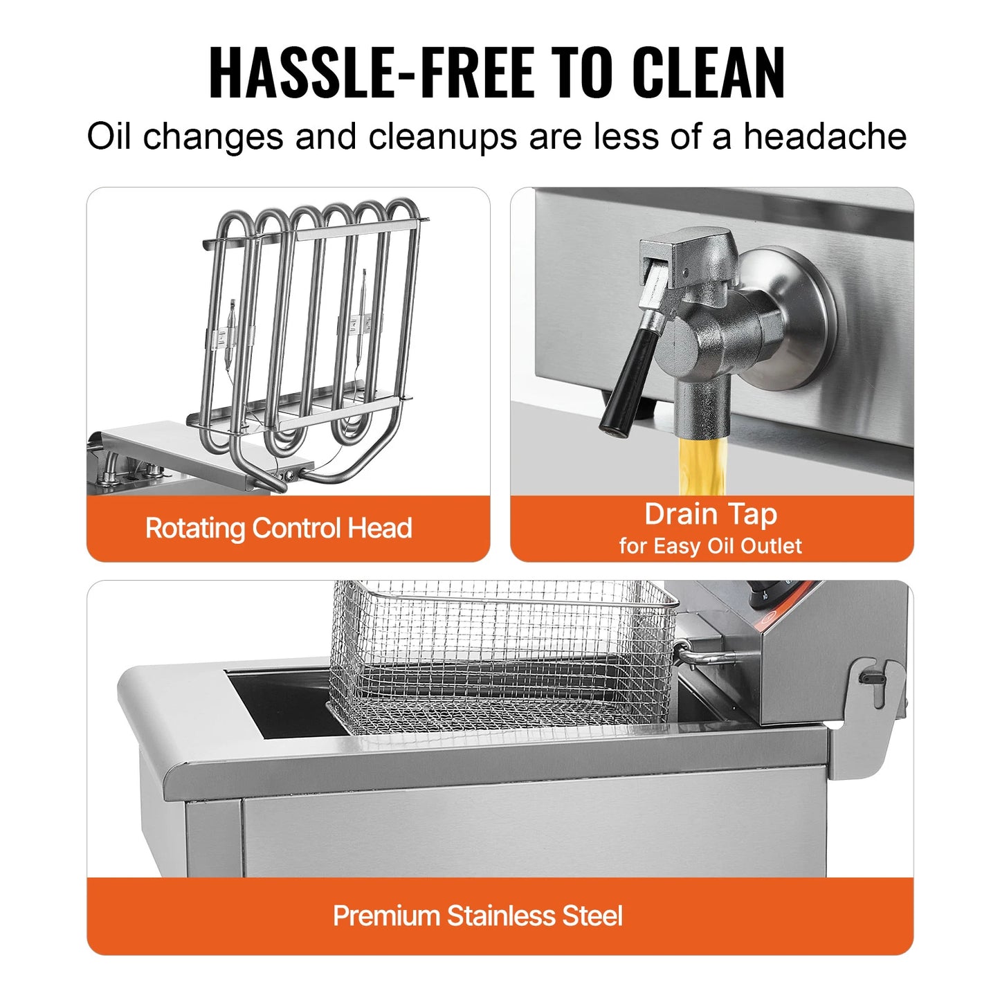 SucceBuy Electric Deep Fryer With Dual Removable Tank