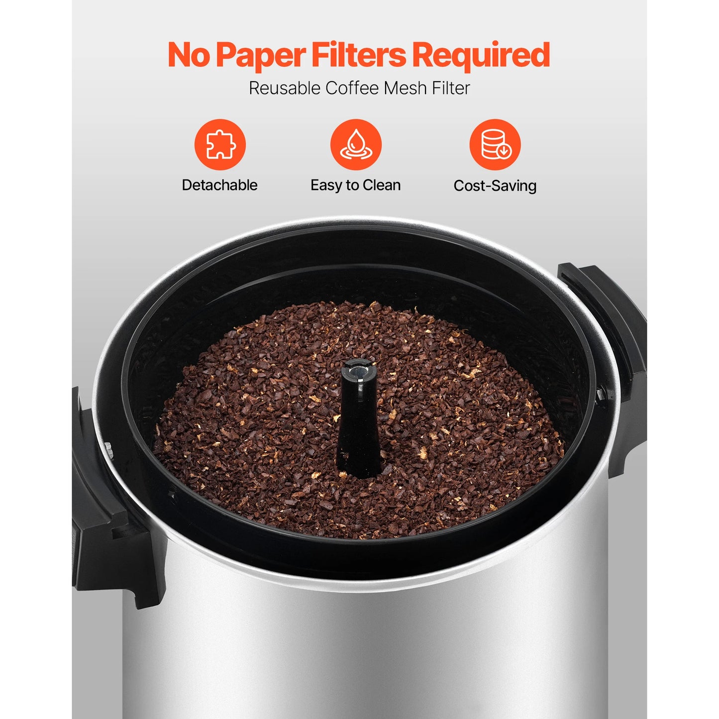 SucceBuy Commercial Coffee Urn Hot Beverage Dispenser With Dripless Faucet