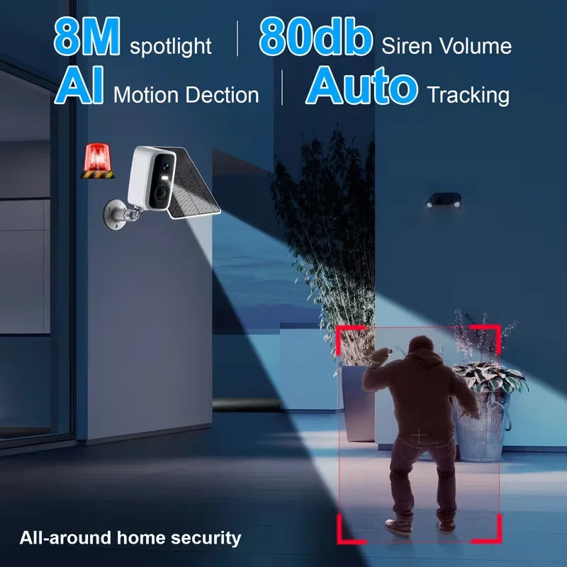 5MP Solar Wireless Security Camera AI Motion Two Way Audio