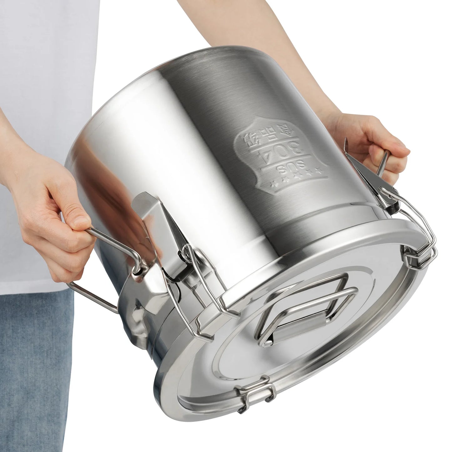 Bymaocar Stainless Steel Cereal Container Airtight Rice Oil Storage Bucket