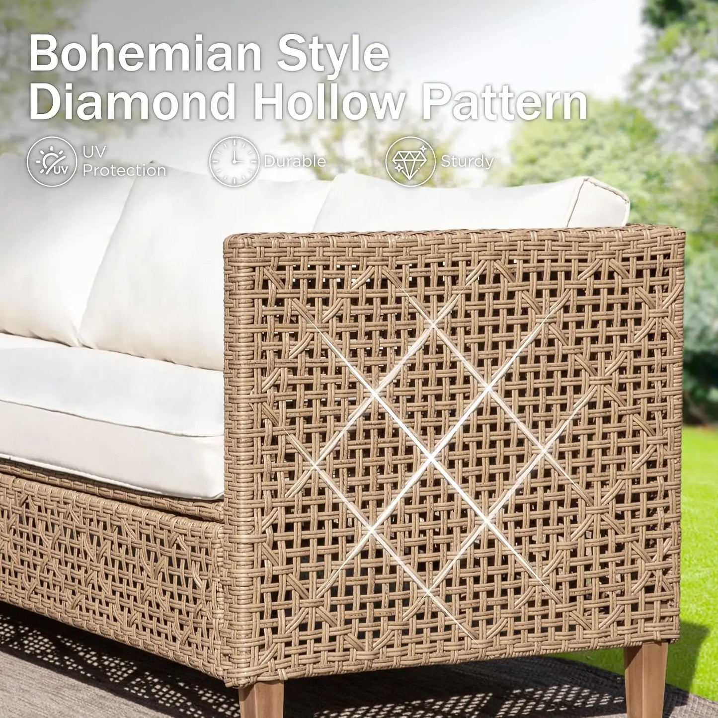 Contemporary Outdoor Sectional Wicker Patio Sofa Set