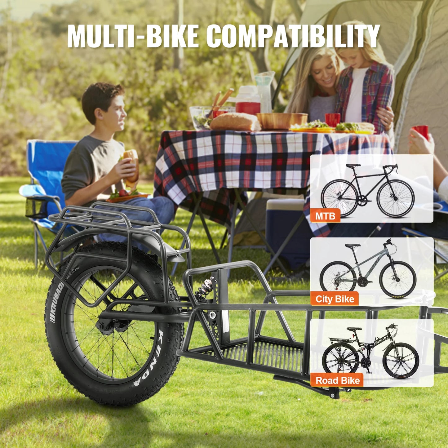 SucceBuy Heavy Duty Bike Cargo Trailer Featuring Rear Axle Mount