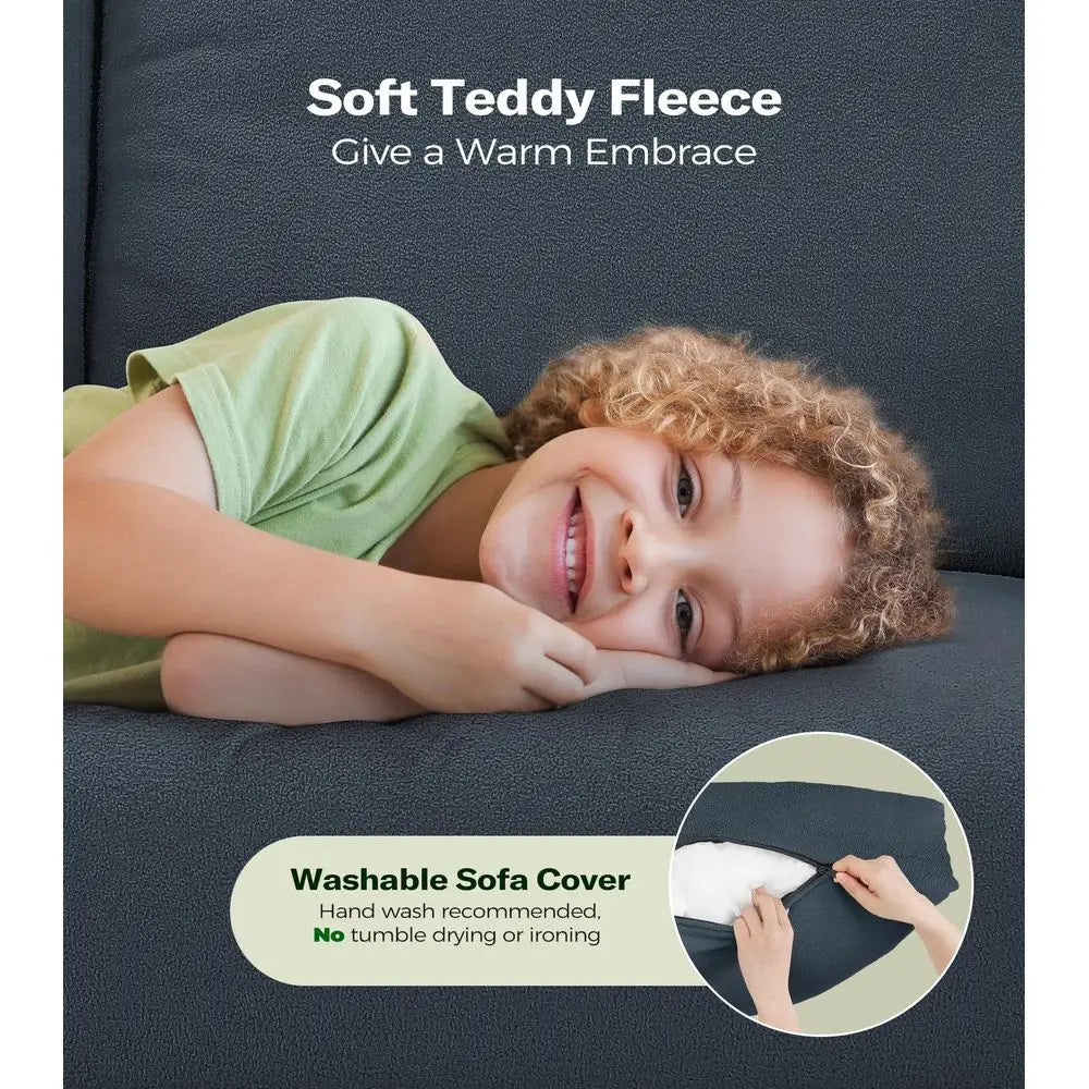 Traditional Teddy Sofa For Living Room With Tool Free Setup