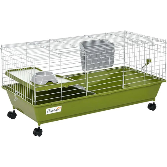 Rolling Small Animal Cage With Feeder Bottle And Platform