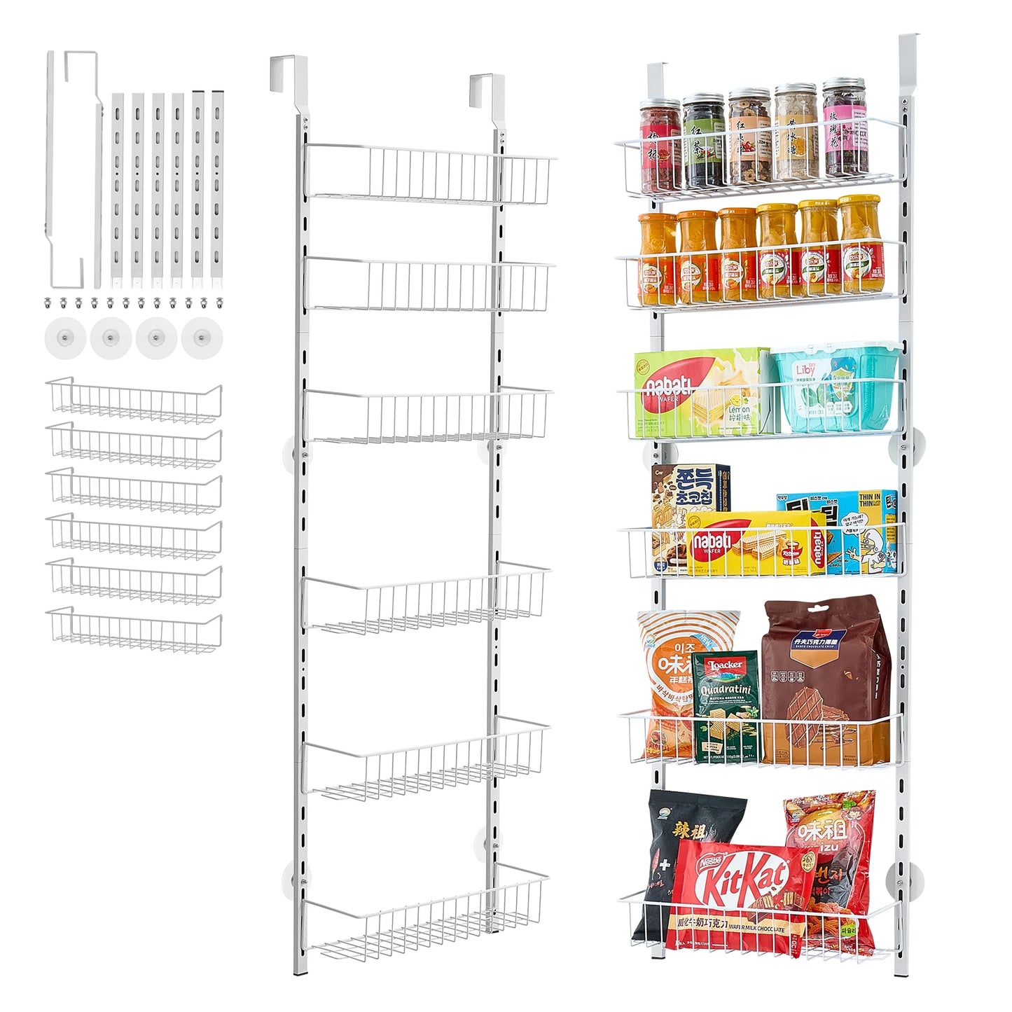 SucceBuy Heavy Duty Over The Door Pantry Organizer Rack