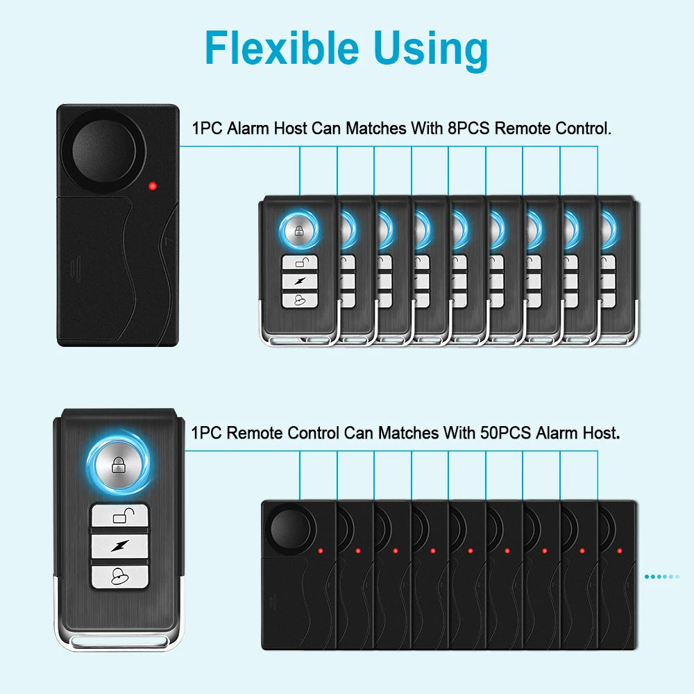 Awapow Wireless Vibration Bike Alarm With Remote Control 110dB